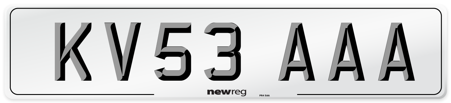KV53 AAA Number Plate from New Reg